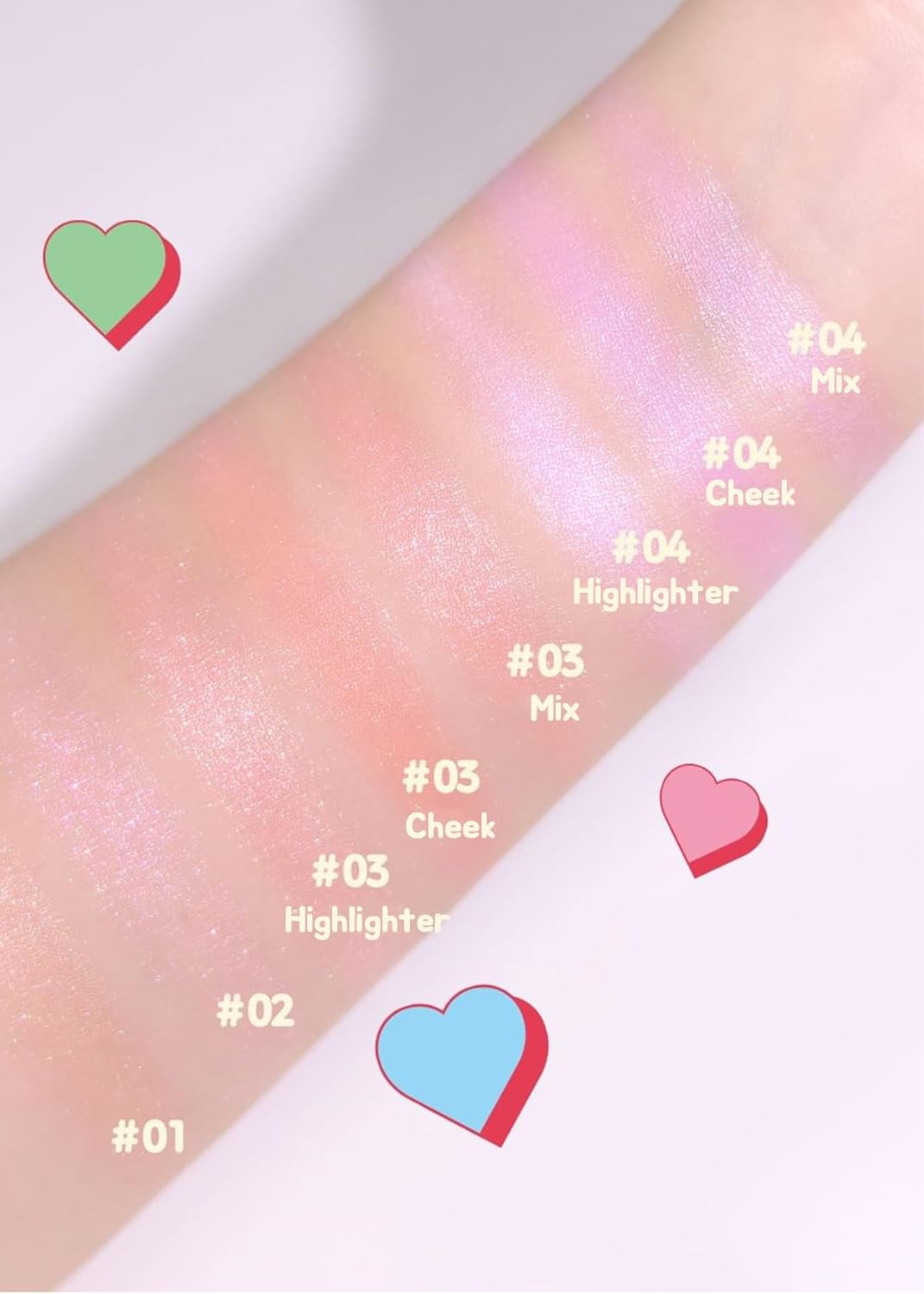 COLORGRAM Milk Bling Heartlighter 01 Peach Heart  Resaltador cremoso versátil sedoso con acabado brillante, brillo suave y natural, perfecto para
