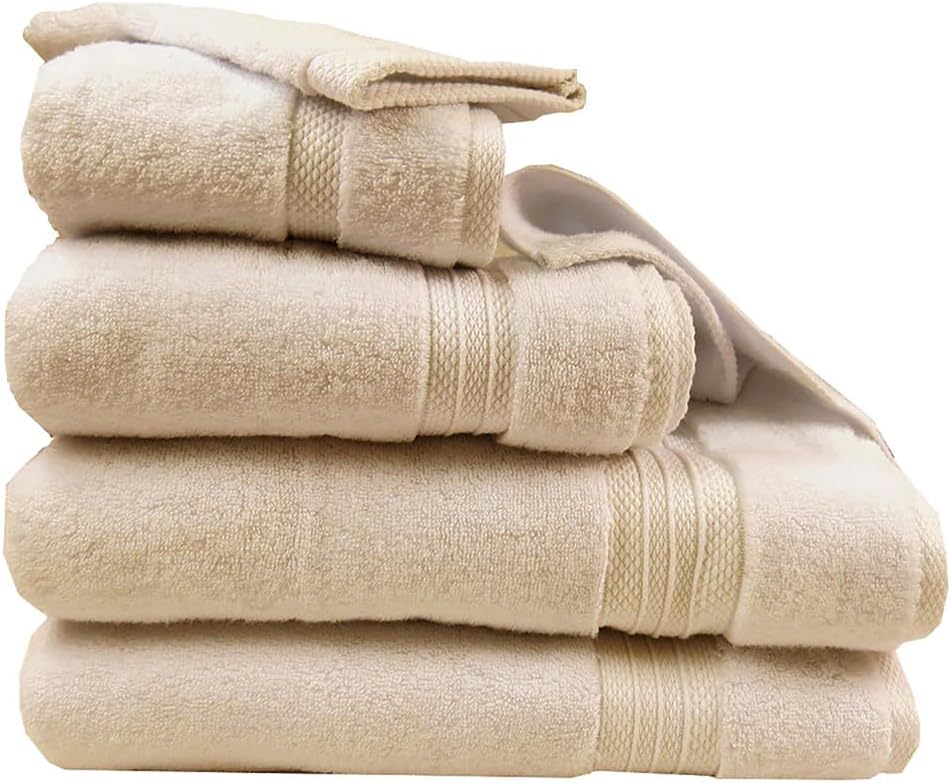 Garnier-Thiebaut – Juego de toallas de baño Elea de 21.16 ozm, 6 piezas, 100% algodón, contiene 2 toallas de baño, 2 toallas de mano, 2 manoplas,