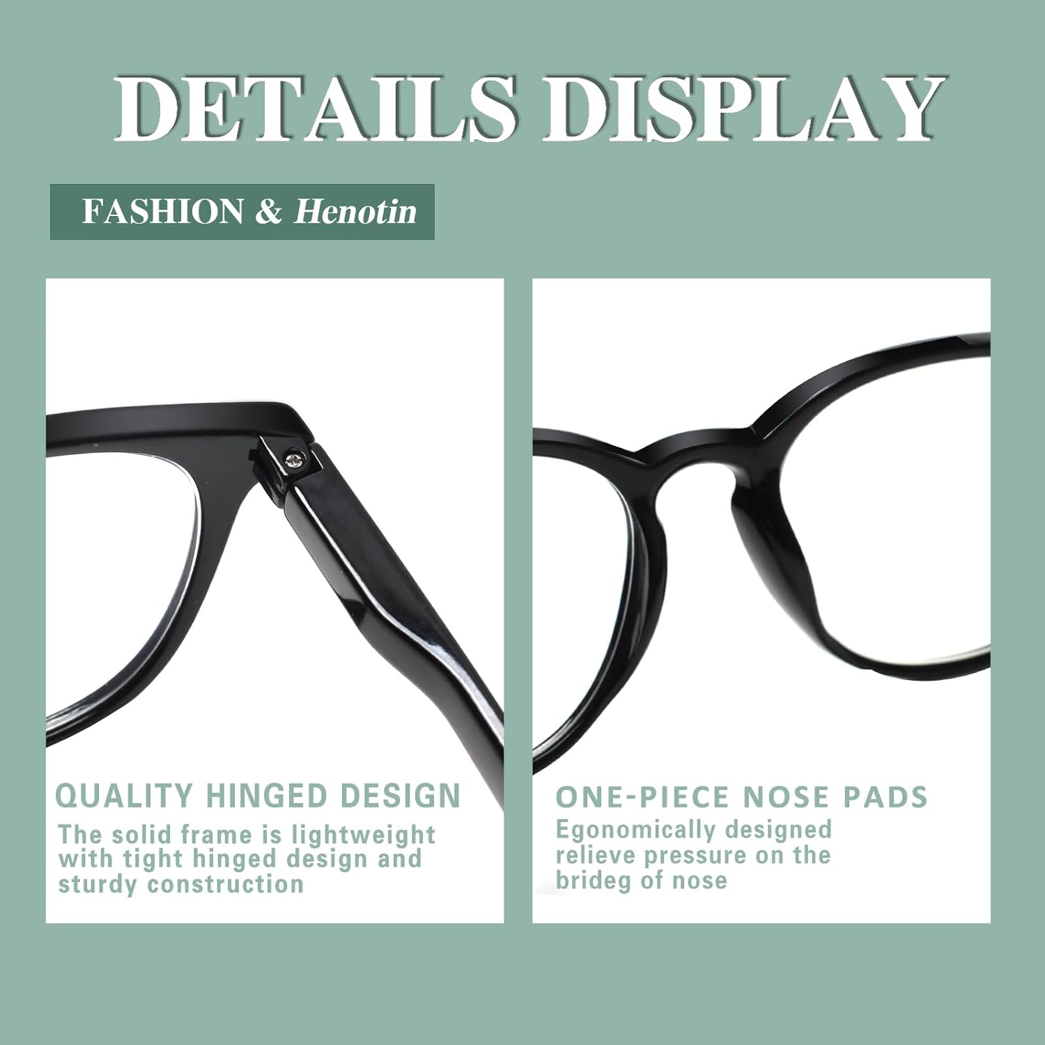 Henotin Paquete de 6 lentes de lectura para mujeres y hombres, bloqueo de luz azul, elegantes lectores de computadora con funda de cuero