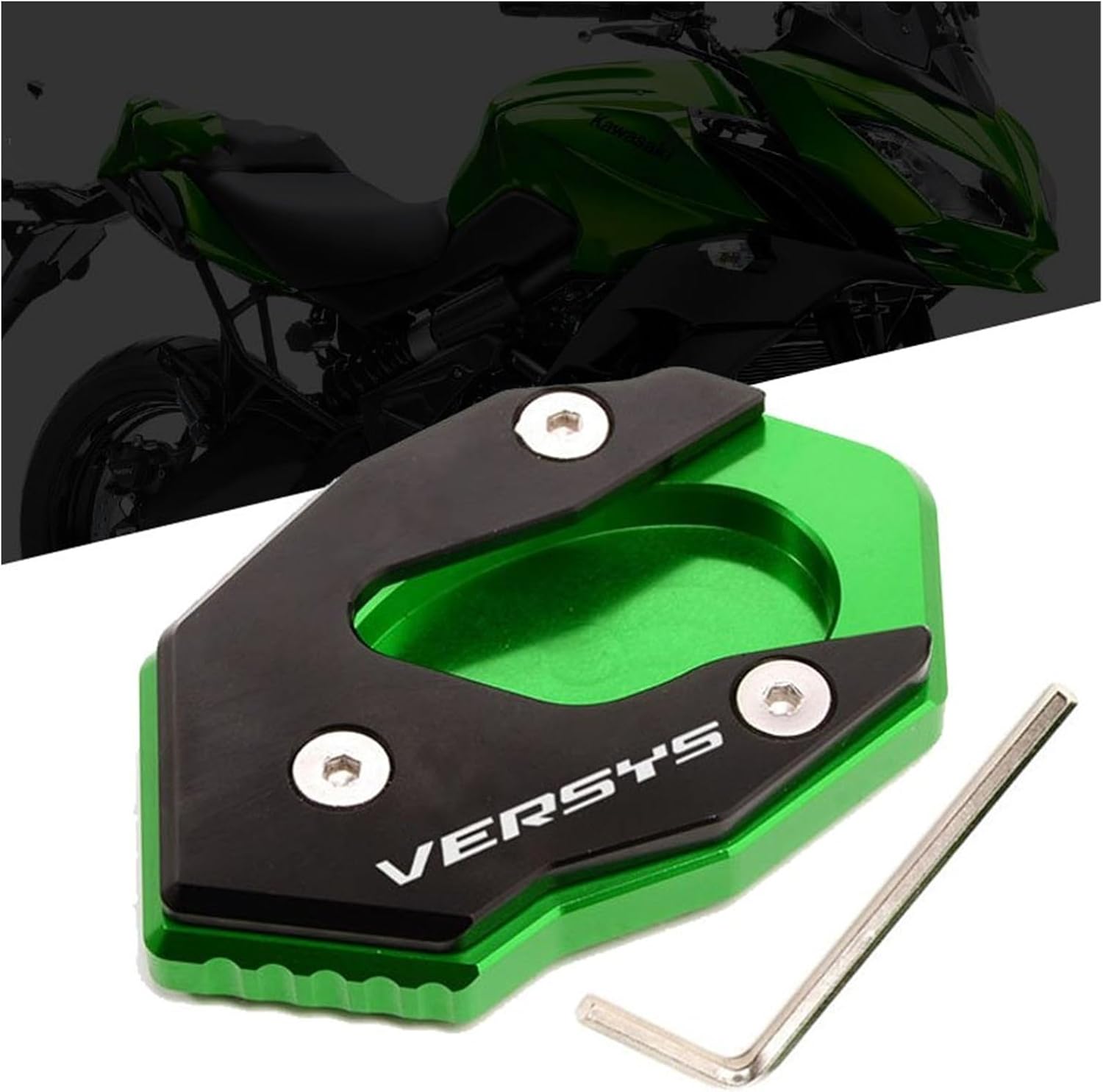 For KAWASAKI For VERSYS 300 For VERSYS X300 For VERSYS X250 Side Stand Extension Pad Support Plate Kickstand Foot Fit Accessories With Logo Support
