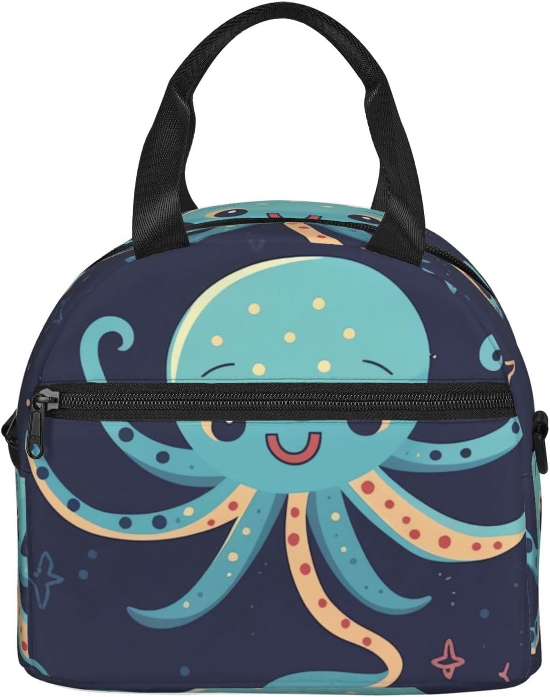 Bolsa de almuerzo de pulpo de dibujos animados para mujer, lonchera aislante, bolsa de almuerzo impermeable
