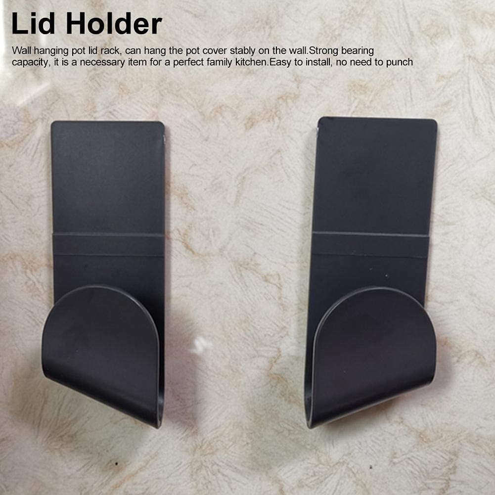 Yosoo 6 soportes para tapa de olla, acero inoxidable, montado en la pared, sin perforaciones, para el hogar, para colocar en la pared, para