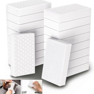 Borrador de esponja mágica, paquete de 50 esponjas de melamina extra gruesas de densidad, almohadillas de limpieza extra grandes, espuma de Borrador de esponja mágica, paquete de 50 esponjas de melamina extra gruesas de densidad, almohadillas de limpieza extra grandes, espuma de