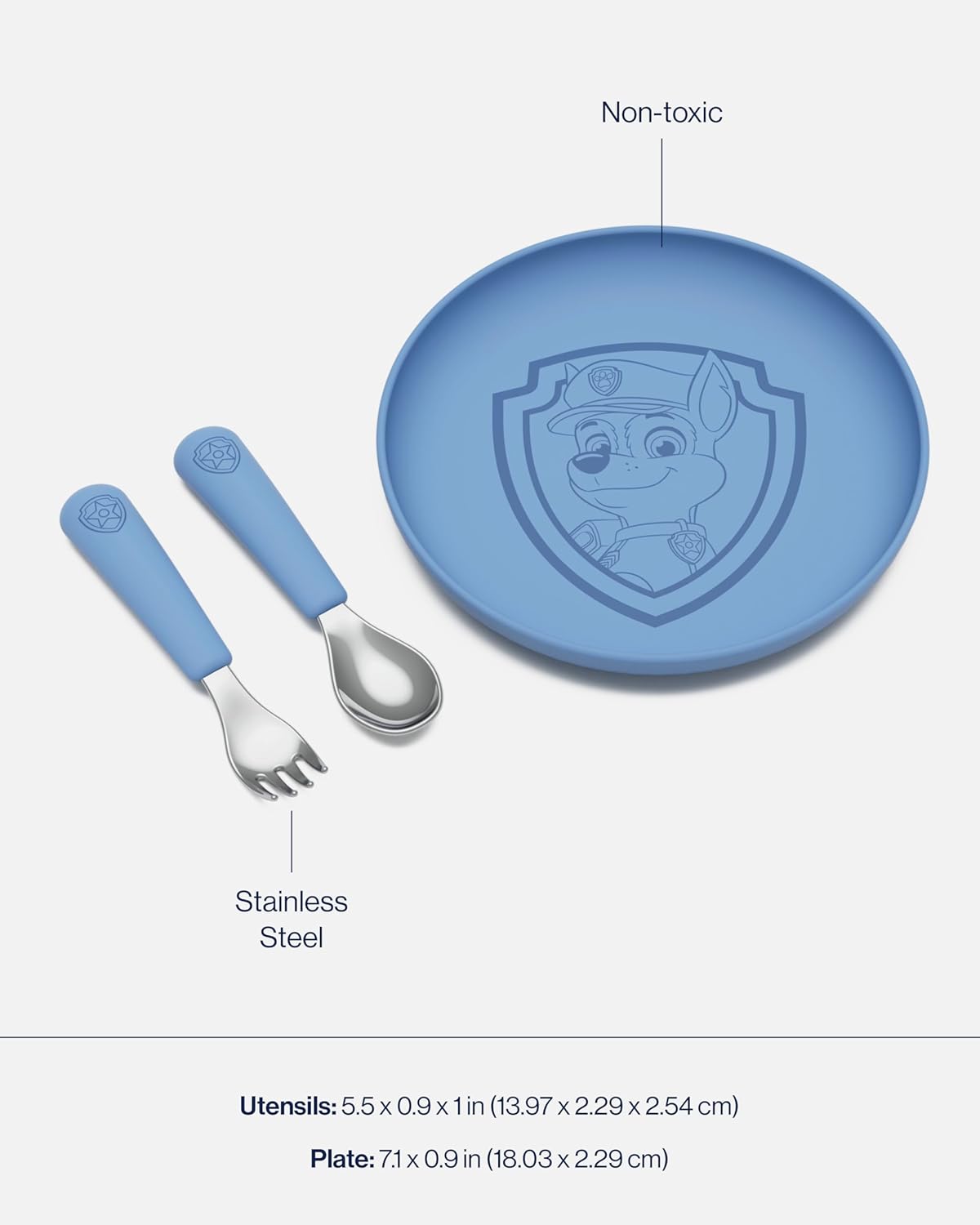 Lalo PAW Patrol – Juego de platos y utensilios para niños, apto para lavavajillas, sin BPA durante más de 12 meses, incluye plato, cuchara