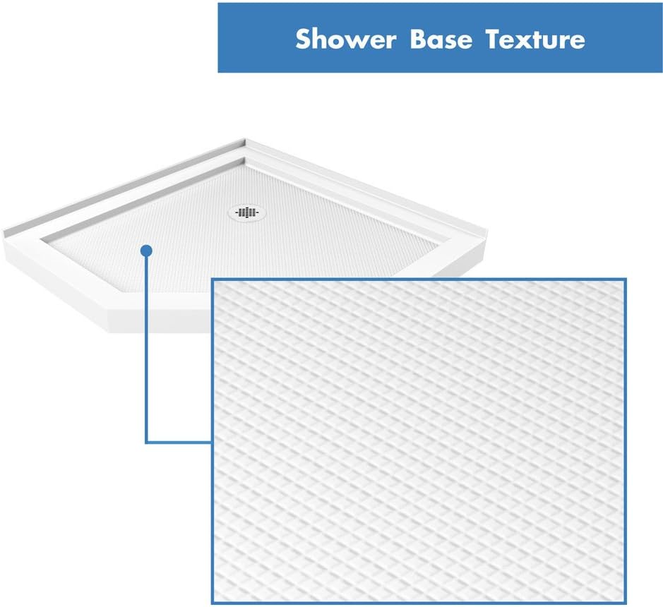 DreamLine SlimLine DLT-2042420 – Base de ducha de drenaje de esquina de 42 pulgadas de profundidad x 42 pulgadas de ancho x 2 34 pulgadas de alto,