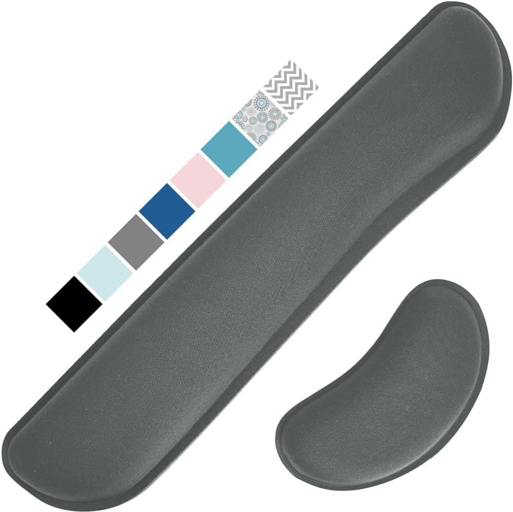 Gorilla Grip – Reposamuñecas ergonómico de espuma viscoelástica de gel suave para teclado y mouse, antideslizante, para aliviar el dolor al