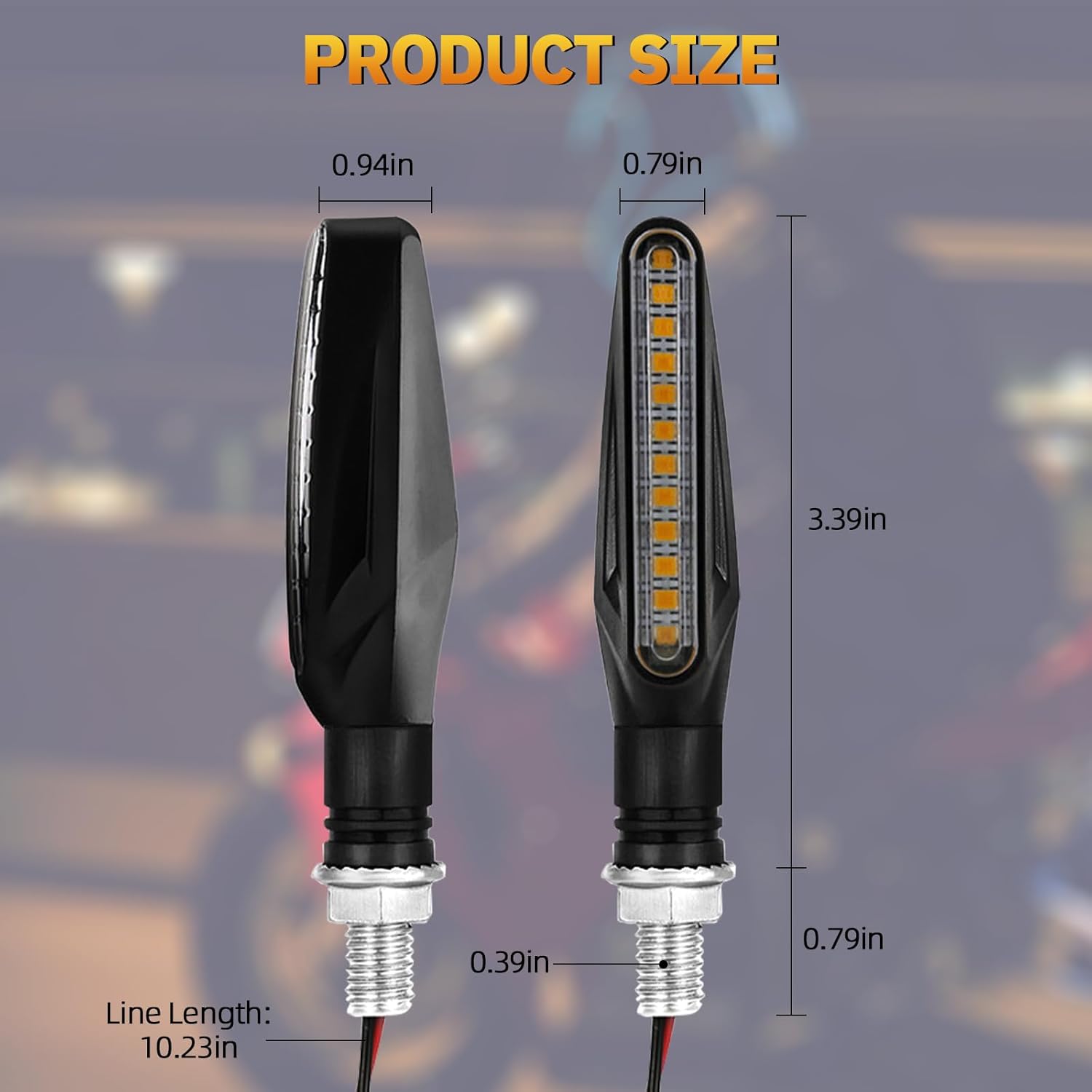 Señales de giro LED para motocicleta, luz intermitente de freno  Señales de giro LED con luces de freno, luces de freno de motocicleta de 12 V