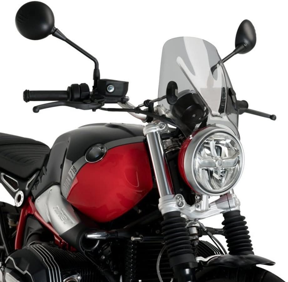 Parabrisas de motocicleta universal para BMW R Nine T NINET RNINE T R9T R9T Pure Scrambler Urban GS R1200R R18 S1000R (color humo claro)