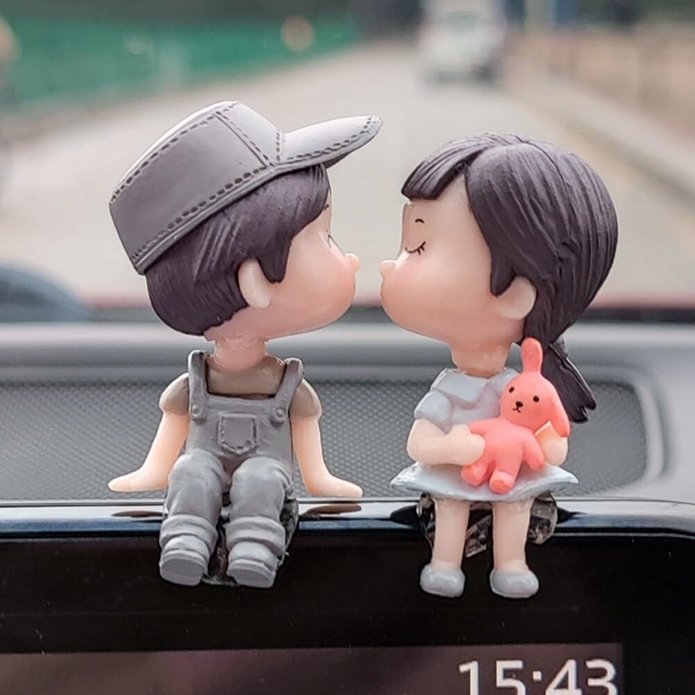 Decoración de pared de resina para decoración de coche, decoración interior de coche, decoración de pareja, figura de pareja de interior de
