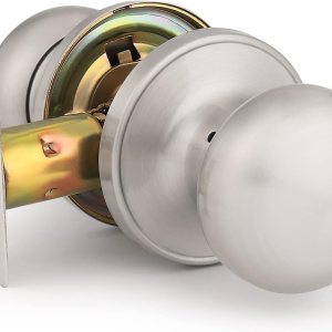 Mengico Paquete de 3 pomos de puerta, pomo interior de níquel satinado, manijas de puerta para puerta interior (para pasillo y armario), perillas Mengico Paquete de 3 pomos de puerta, pomo interior de níquel satinado, manijas de puerta para puerta interior (para pasillo y armario), perillas