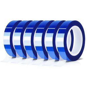 6 rollos de cinta de calor azul de alta temperatura, resistente al calor, cinta de transferencia de calor para sublimación de calor, vinilo de 6 rollos de cinta de calor azul de alta temperatura, resistente al calor, cinta de transferencia de calor para sublimación de calor, vinilo de