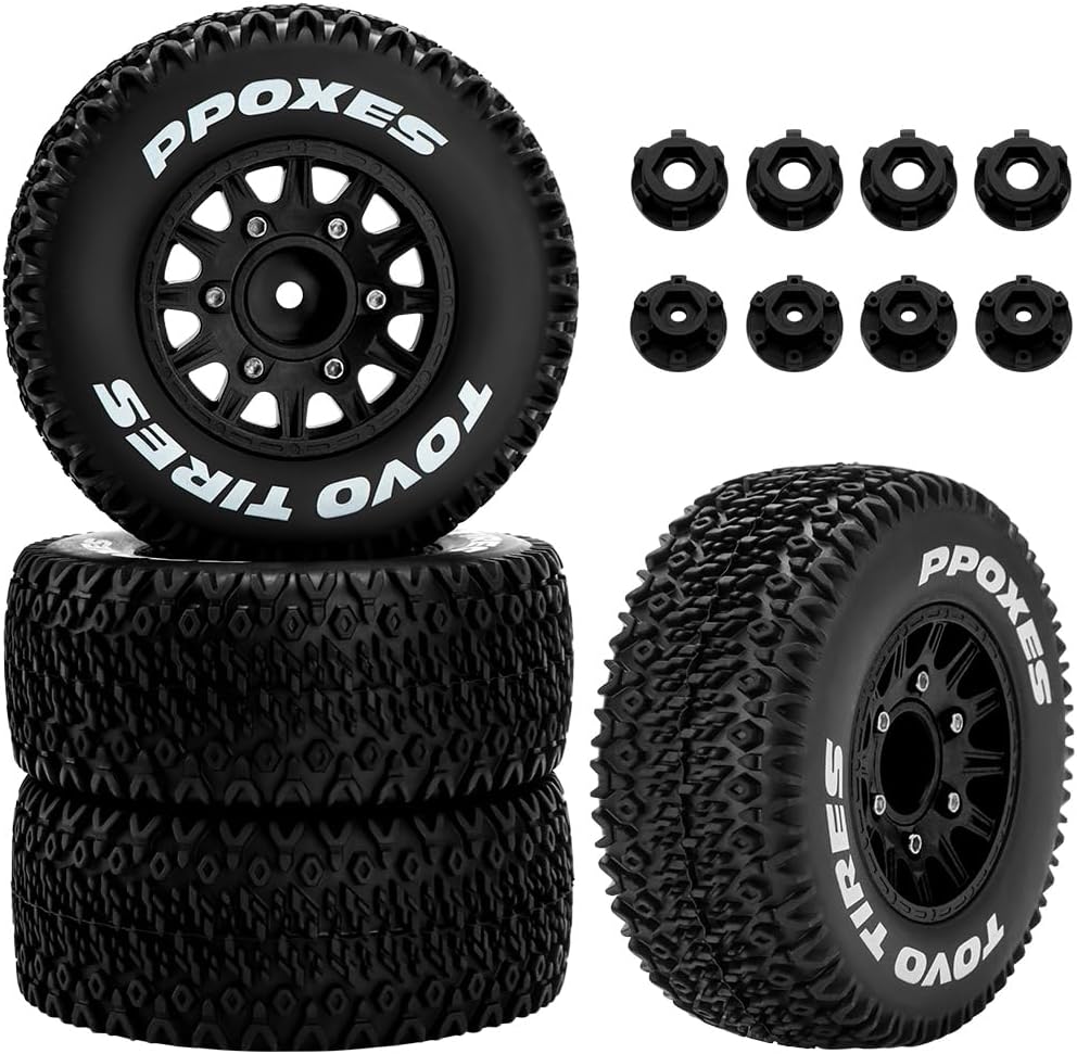 GLOBACT Ruedas y neumáticos hexagonales RC de 0.472 in0.551 in para camiones RC para 110 Slash 2WD 4 × 4 Arrma Senton Axial Losi Redcat Rc4wd Hex