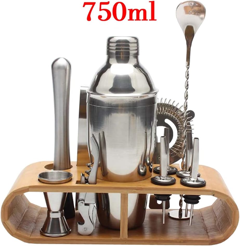 Bartender Kit with Stand Bar Set Cocktail Shaker Set for Drink Mixing – Bar Tools Shaker Best Bartender Kit for Beginners (Color  550ML) (12pcs