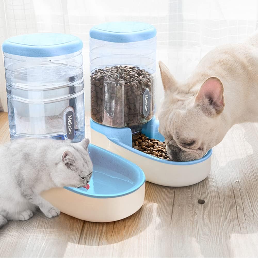 Alimentador automático para mascotas de 3.8 L, alimentador de alimentos y dispensador de agua para perros pequeños y grandes, gatos y mascotas