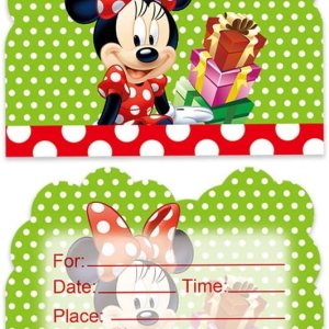 20 invitaciones de fiesta de cumpleaños de Minnie Mouse Minnie Mickey Mouse suministros de fiesta de cumpleaños (20 unidades) 20 invitaciones de fiesta de cumpleaños de Minnie Mouse Minnie Mickey Mouse suministros de fiesta de cumpleaños (20 unidades)