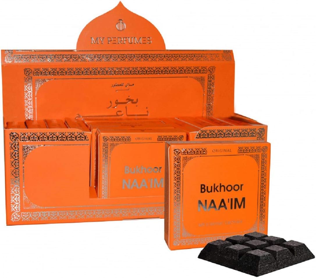 AM Regal Metal Bakhoor – Quemador de incienso e incienso Bukhoor Naaim (paquete de 12)