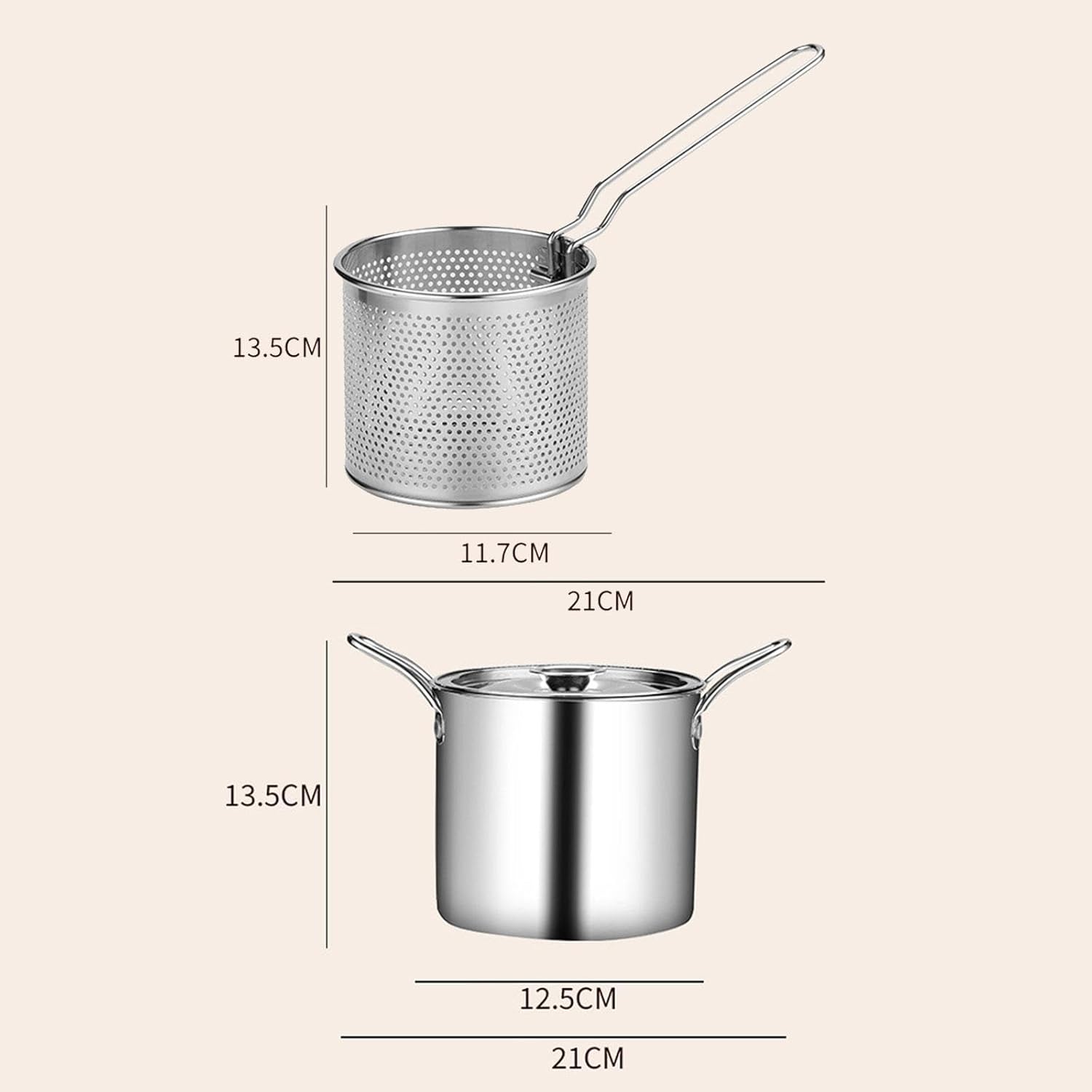 Olla multiusos para freidora, sartén de cocina con cesta coladora, olla japonesa de tempura para cocina, hogar, fiesta