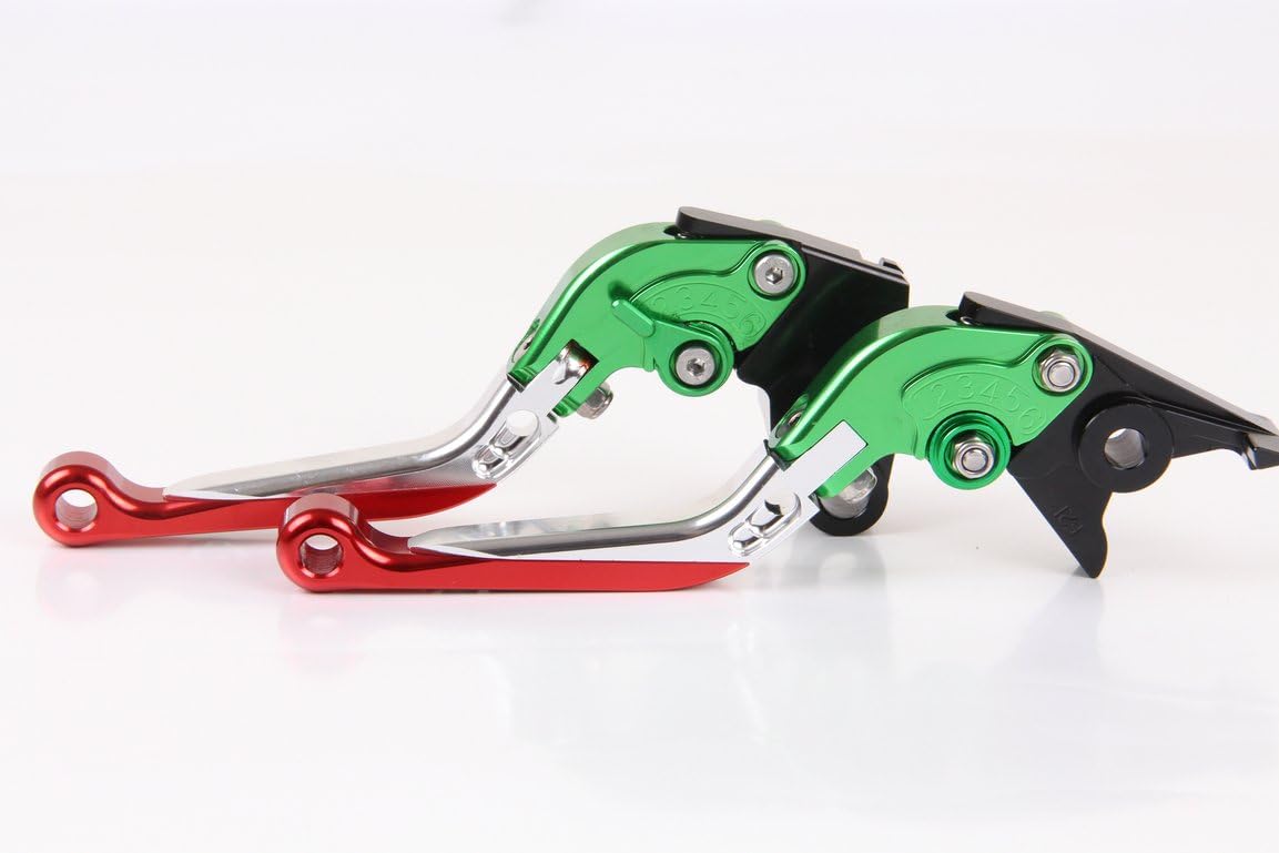 motor-mh Palancas Embrague Freno para Ducati 821 Monster 2014-2017 (Verde Rojo)