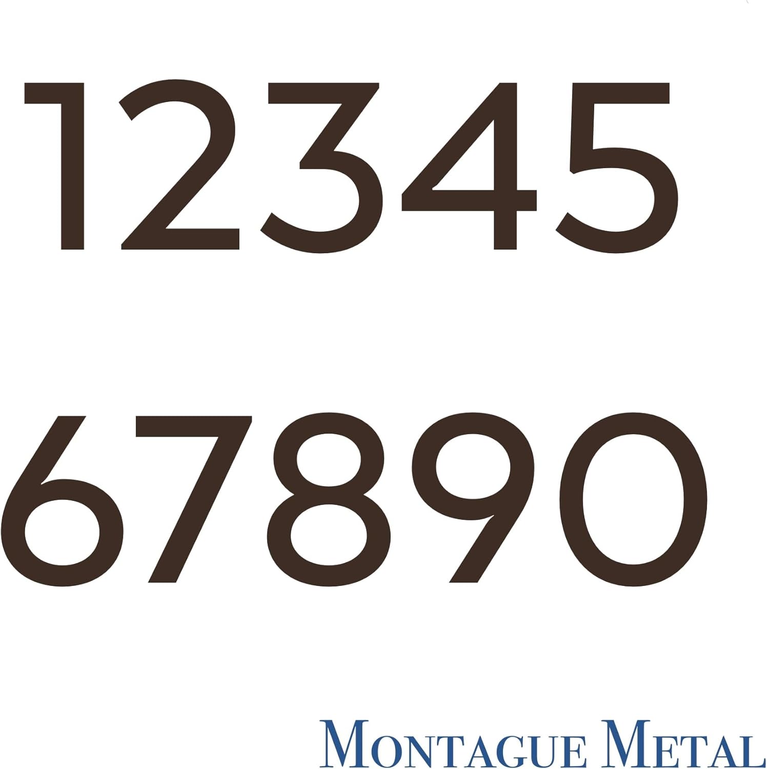 Montague Metal Products MHN-12-F-BK1-4 – Números de casa modernos flotantes o planos de aluminio negro de 12 pulgadas, 12 pulgadas