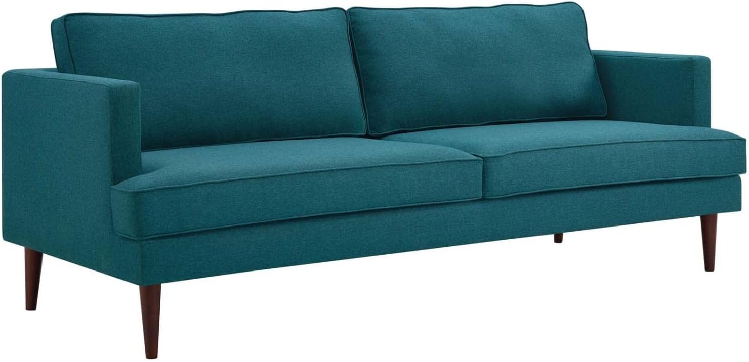 Modway Sofá moderno contemporáneo de tela tapizada ágil en verde azulado