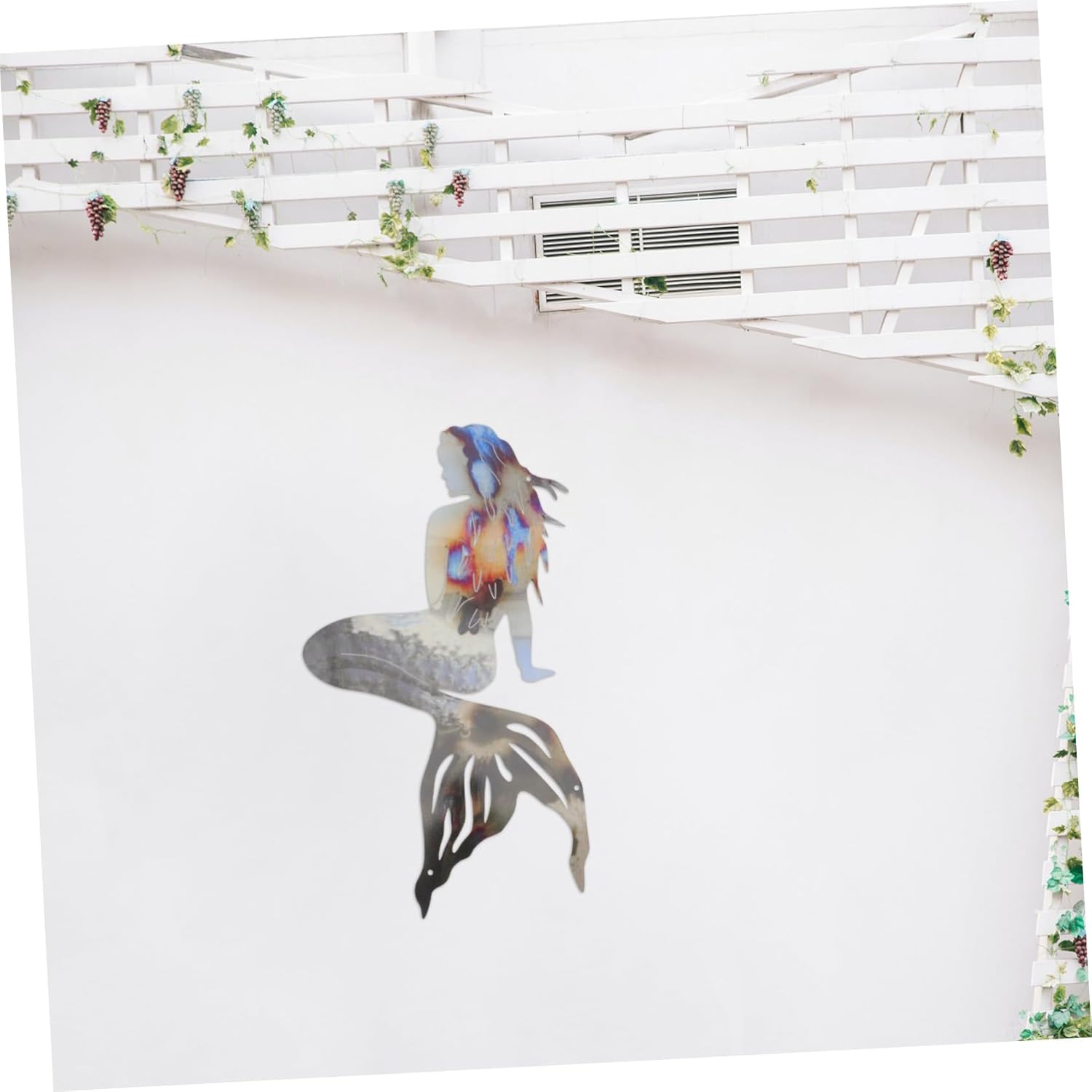 Abaodam 5pcs Mermaid Decoration Metal Mermaid Plaque Metal Mermaid Wall Decor House Ornaments Hanging Metal Mermaid Coastal Wall Decoration Bedroom