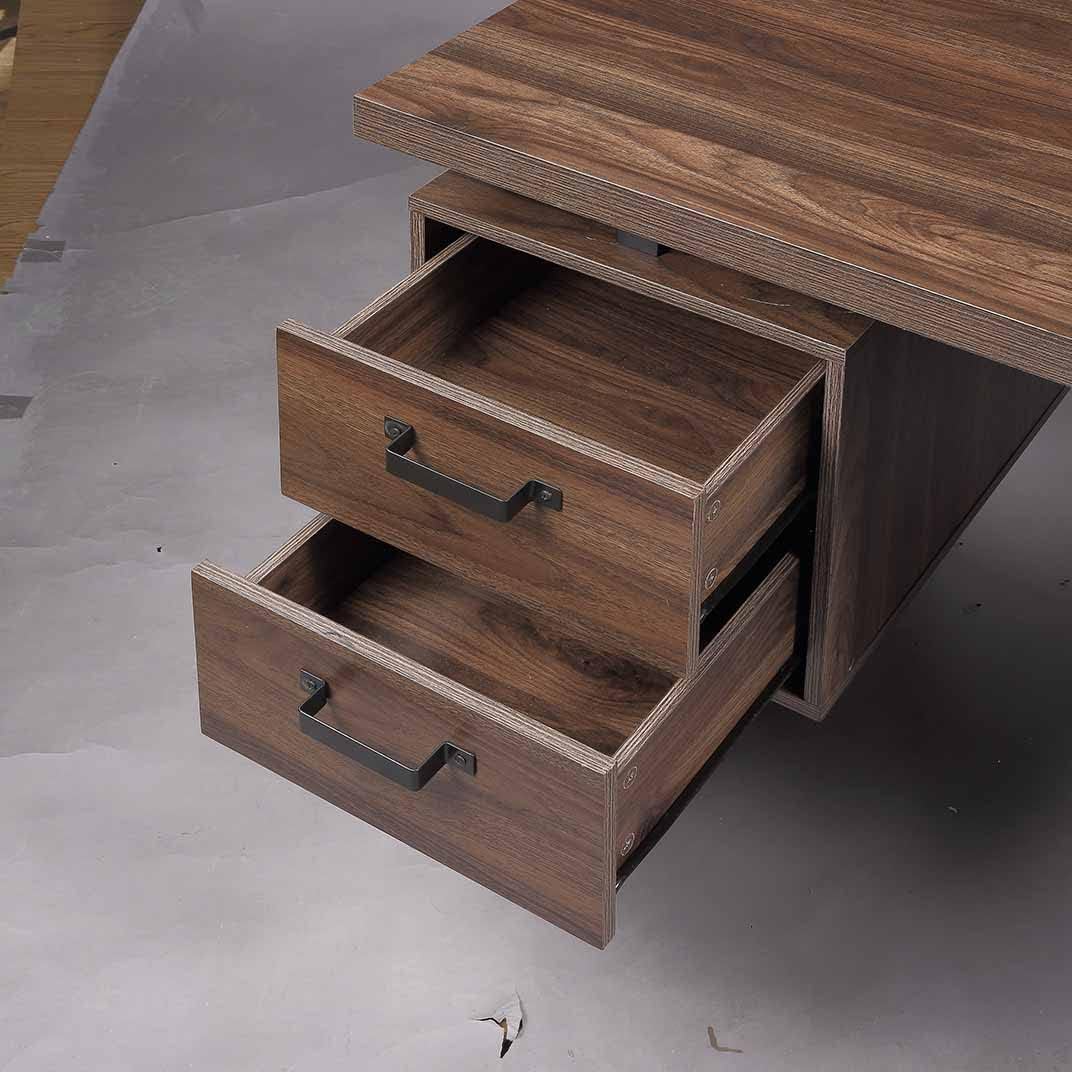 Escritorio de computadora de oficina en casa de 59 pulgadas con 3 cajones, mesa de estudio de escritura de madera con cajones colgantes de tamaño