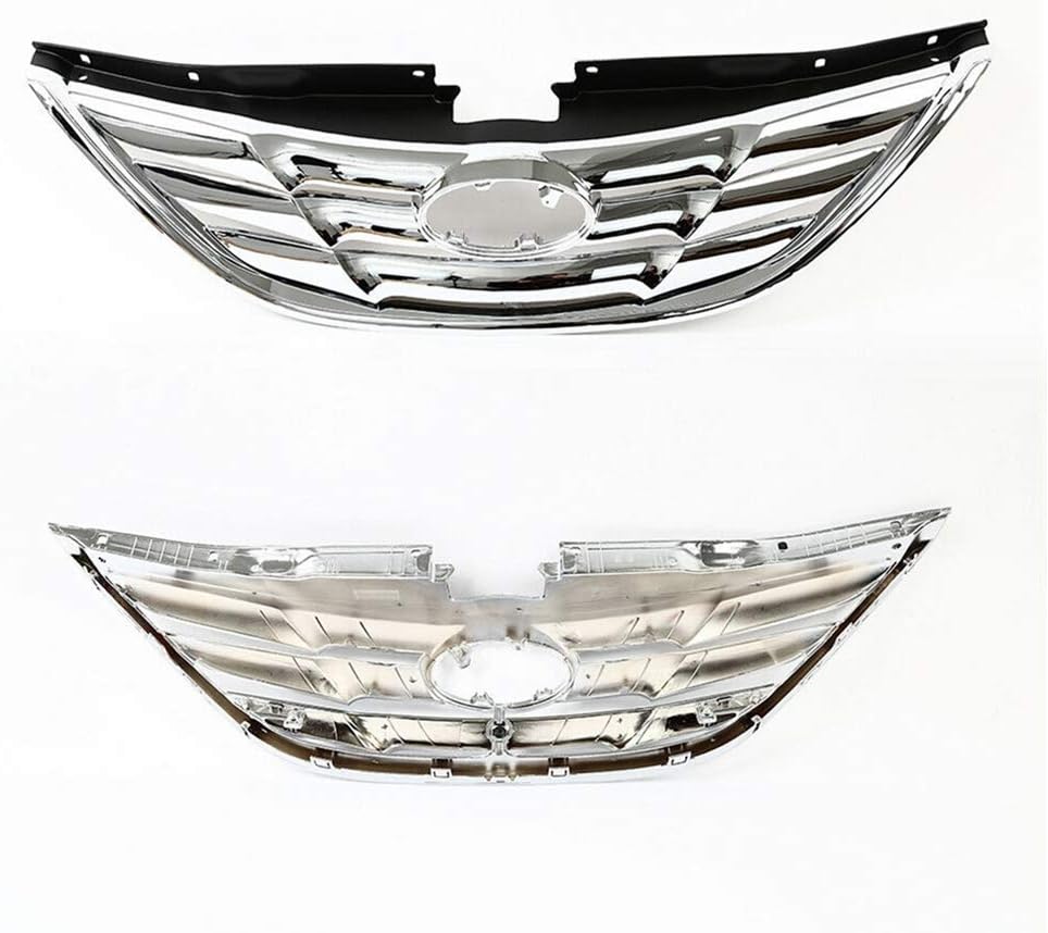Rejilla superior delantera JX-7288-CM Reemplazo para Hyundai Sonata 2011-2013, cromo