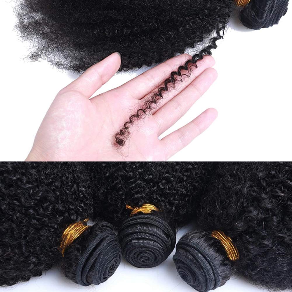 Extensiones de cabello humano rizado afro mongol de 10, 12, 14 pulgadas, 4B 4C, afro a granel, cabello humano virgen sin procesar para mujeres,