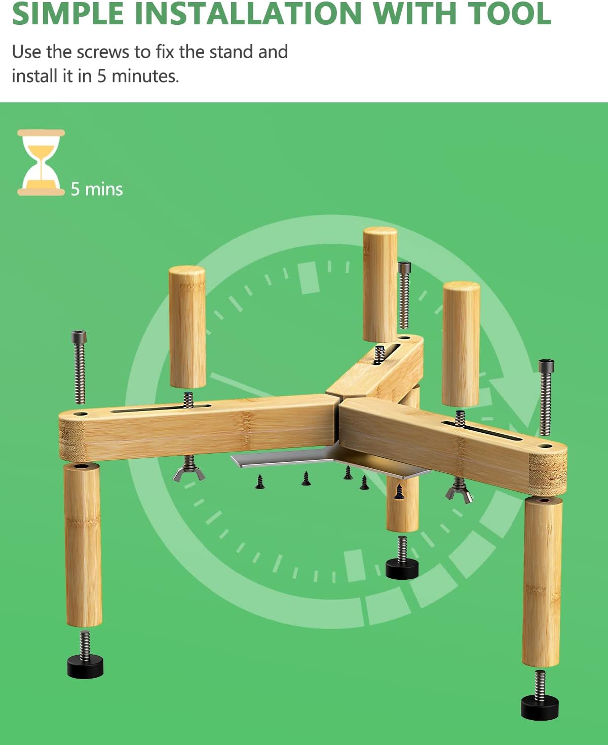 Vantic Soporte para cuenco para perros, soporte elevado ajustable para alimentos para perros de 6.5 a 11 pulgadas de ancho, soporte elevado de bambú