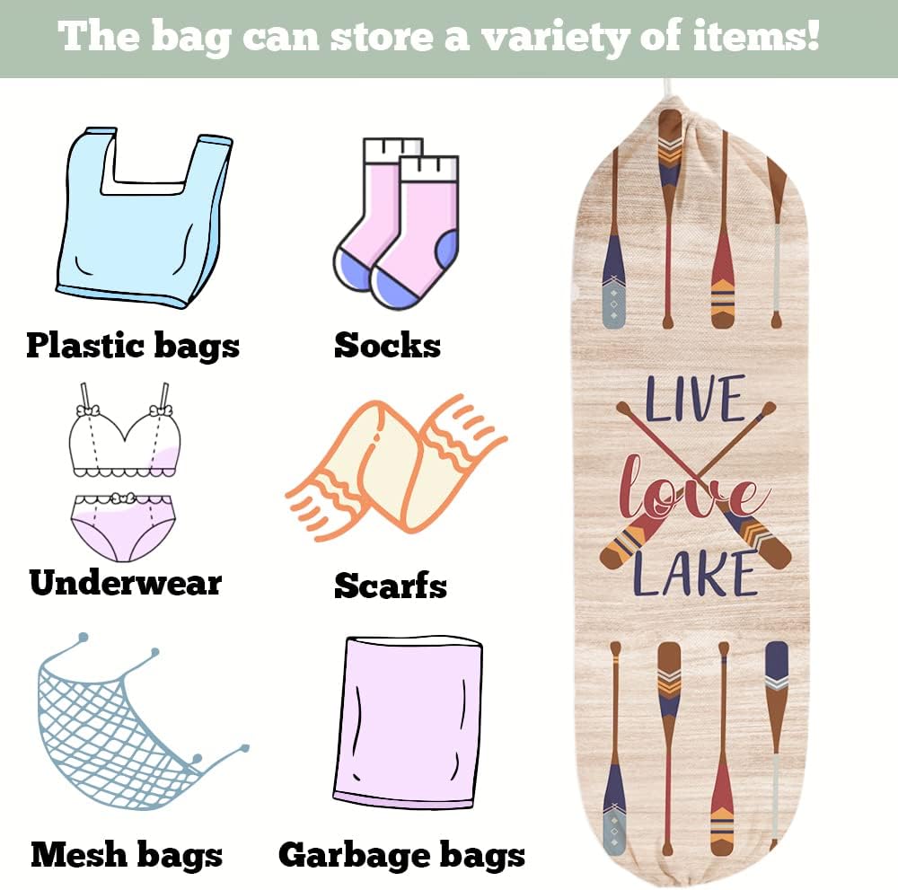 Lake House Decor – Juego de 2 dispensadores de bolsas de plástico para tienda de comestibles, almacenamiento y organización de bolsas de