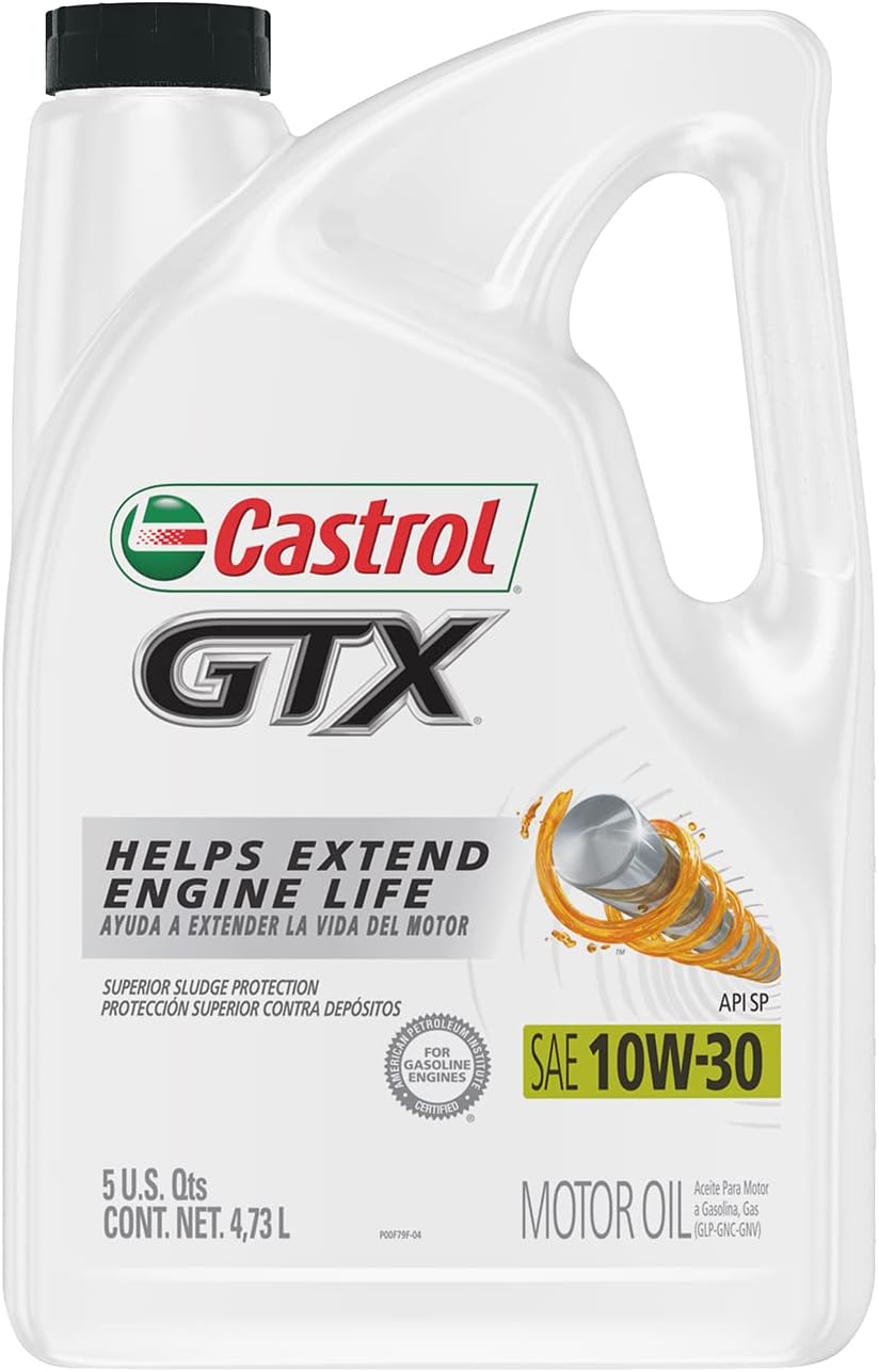 Castrol Aceite de motor convencional GTX 10W-30, 5 cuartos de galón, paquete de 2
