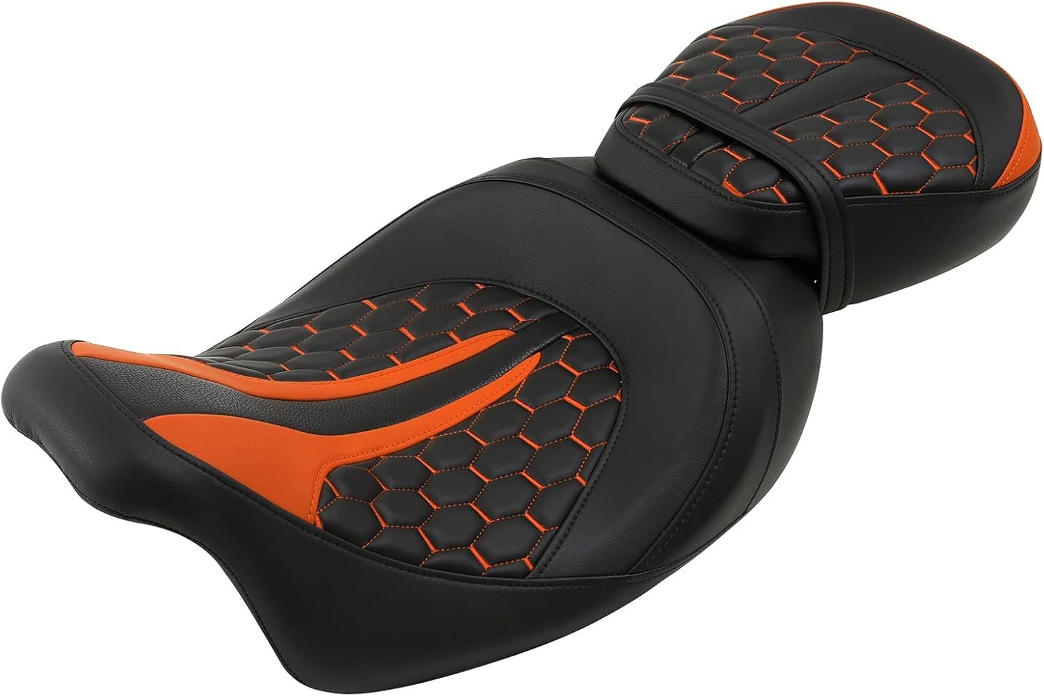 XFMT Asiento de pasajero de dos piezas para motocicleta de dos piezas, de perfil bajo, para Harley Touring CVO Road King Road Glide, Street Glide,