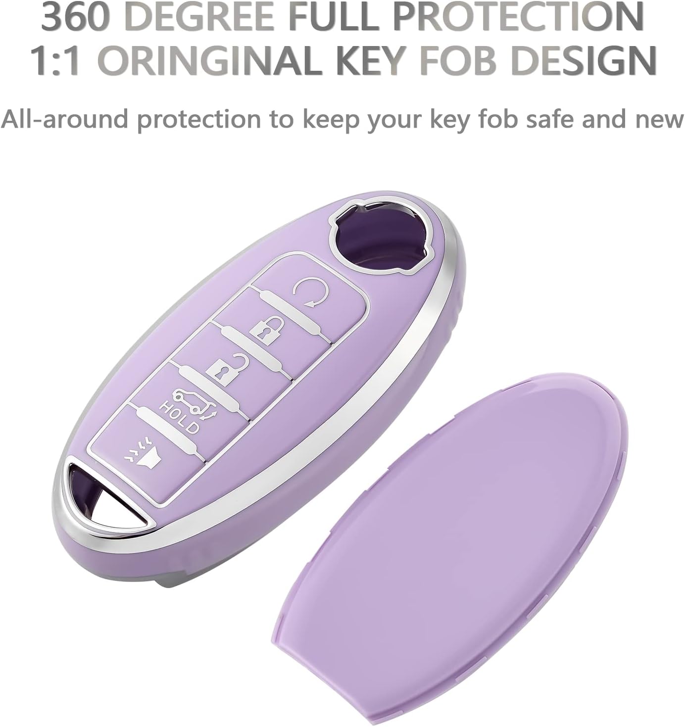 OFFCURVE Funda para llavero para Nissan con llavero para llavero de automóvil, funda para Nissan Altima Maxima Rogue Armada Pathfinder, protector de