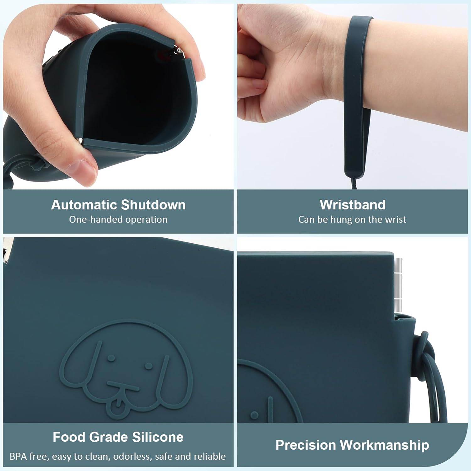 WALLFID Bolsa pequeña de silicona para perros, cierre automático, con clic de entrenamiento para mascotas, bolsa de senderismo para perros y gatos,