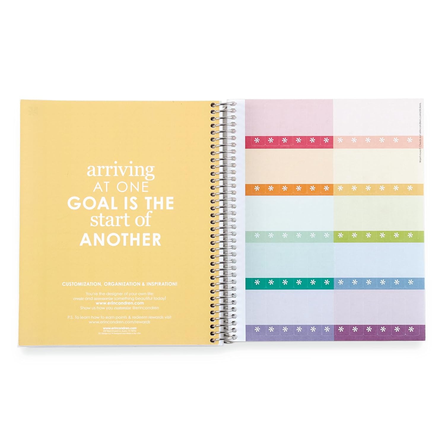 Erin Condren Cuaderno de espiral platino con cuadrícula de puntos de 7 x 9 pulgadas, acuarelas Tatooine de Star Wars. 160 páginas de cuadrícula de