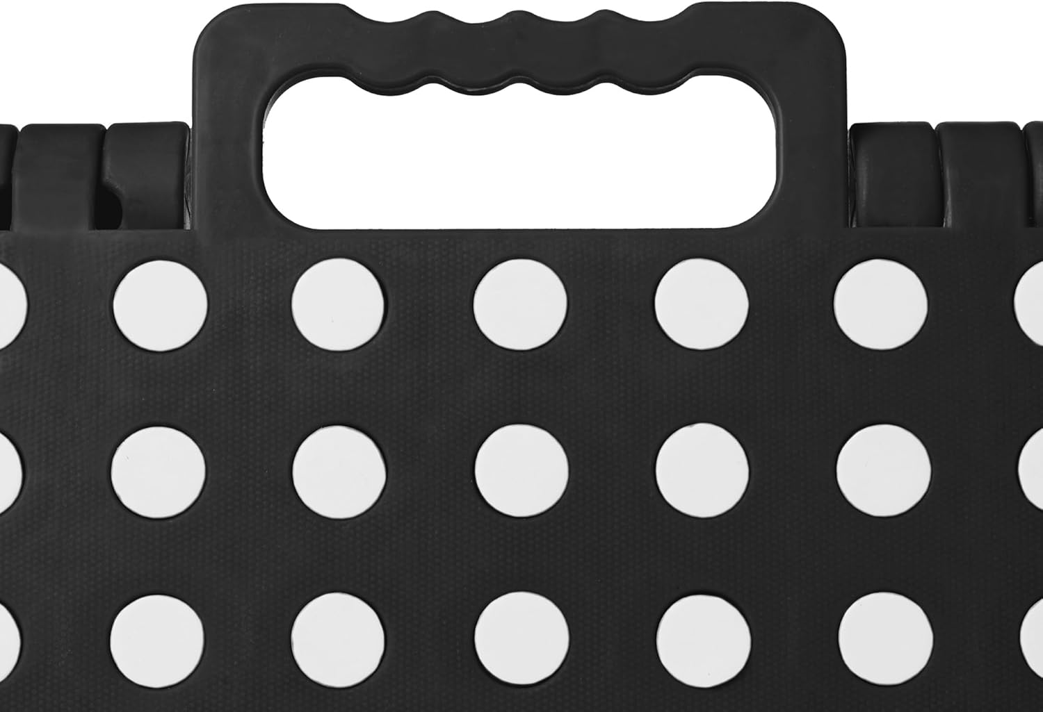 Casafield Taburete plegable de 16 pulgadas con asa, negro, portátil, plegable, pequeño taburete de plástico para adultos, uso en la cocina, baño y