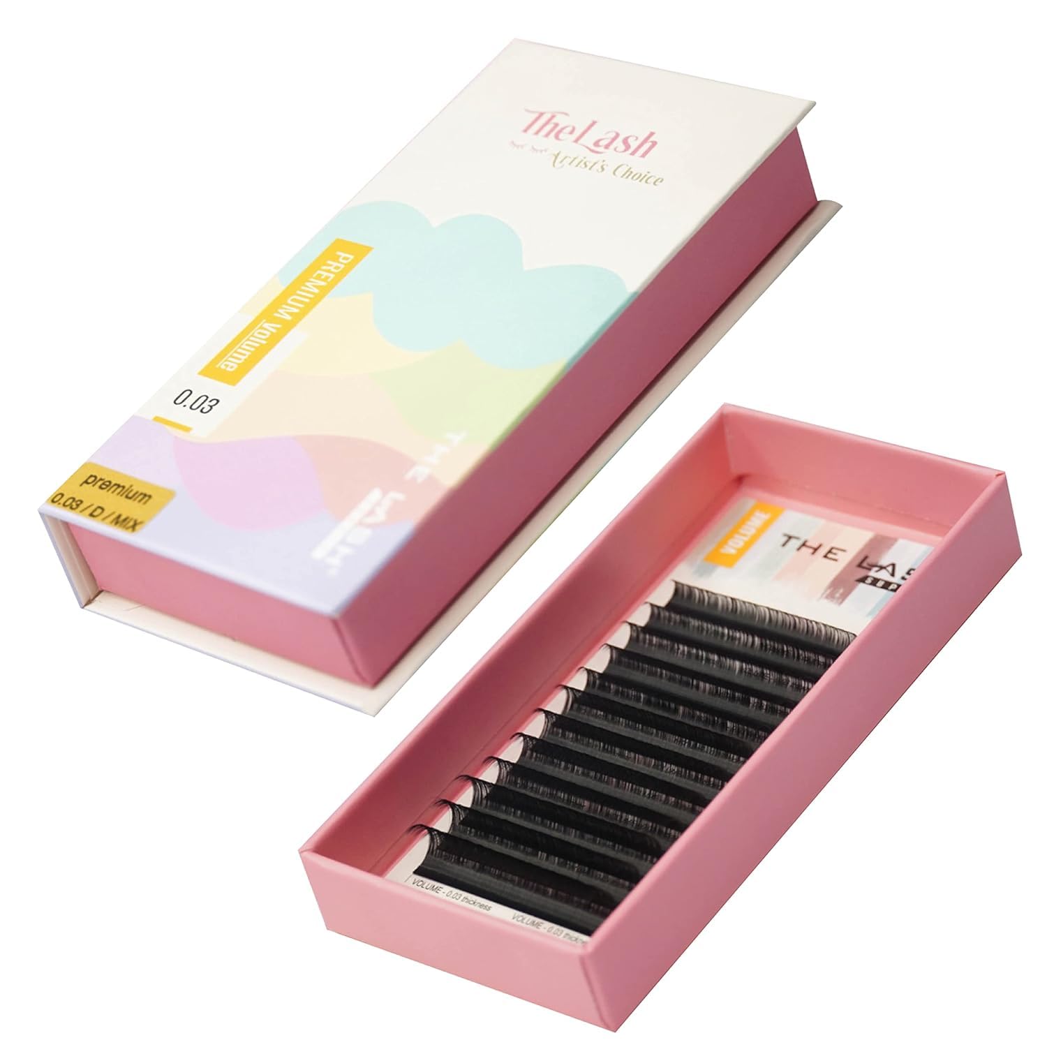THE LASH SUPPLY PREMIUM – Extensión de pestañas de volumen 0.03, 0.05, 0.07 de grosor – longitud de mezcla CCCD y 0.354-0.787 in, extensiones de