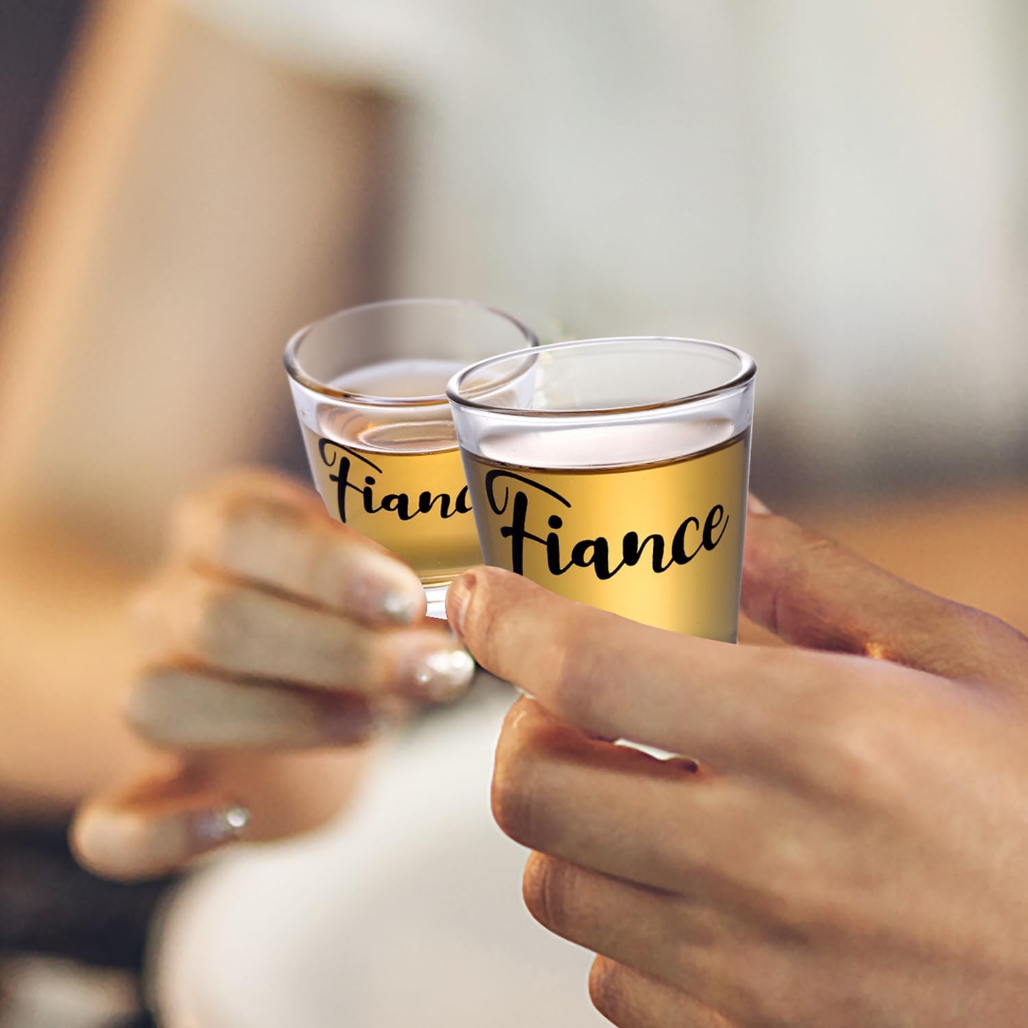 Regalos de compromiso para parejas, juego de regalo de copa de whisky de vino de 11 onzas, regalos para mujeres, para él y ella, prometida, vasos de