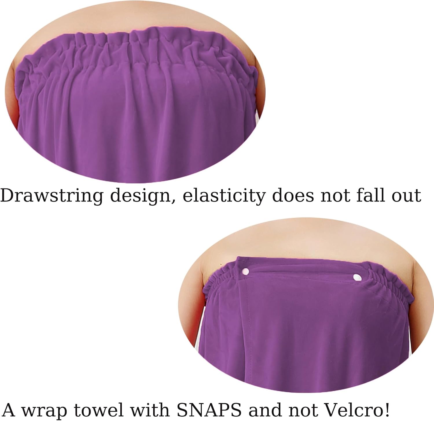 Toalla envolvente para el cuerpo con broches de presión, toallas de felpa, toalla de spa, envolturas de baño para mujeres después de la ducha