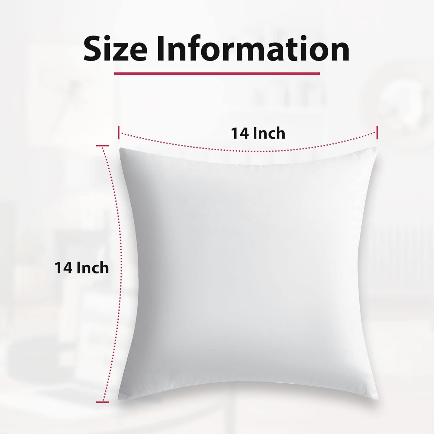 Hannah Linen Juego de 4 almohadas de 14 x 14 pulgadas, almohadas para sofá y cama, almohadas cuadradas suaves y cómodas, cojín decorativo para