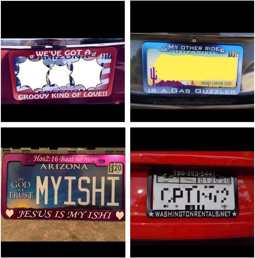 Marco de matrícula personalizado, personaliza tu propio texto, accesorios de metal divertidos para automóvil, soporte para placa de matrícula