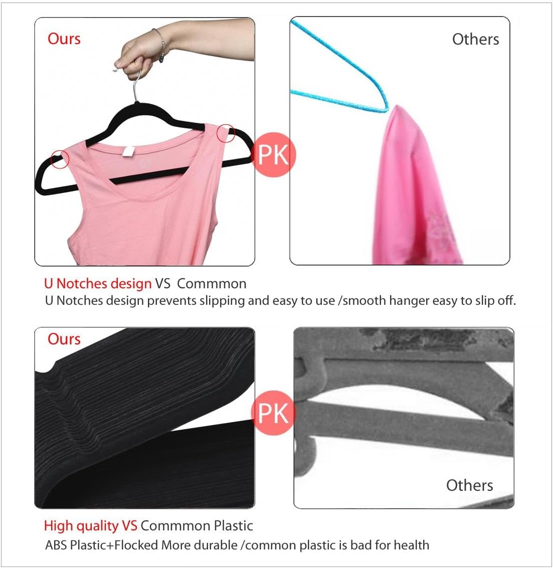 Yaheetech Perchas de terciopelo antideslizantes  Perchas de terciopelo resistentes  Perchas de ropa para ahorrar espacio con gancho giratorio de