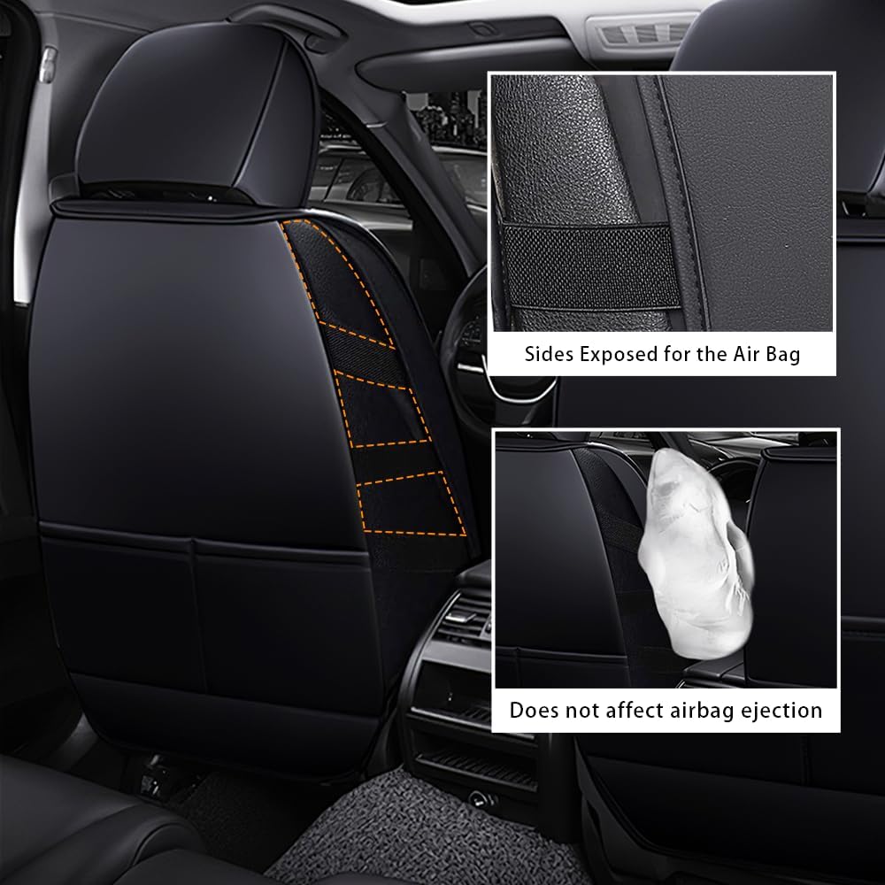 GKreeyen Funda de asiento de automóvil para Mazda CX-90 PHEV 2024, 2 asientos, de piel napa, impermeable, antideslizante, compatible con bolsa de