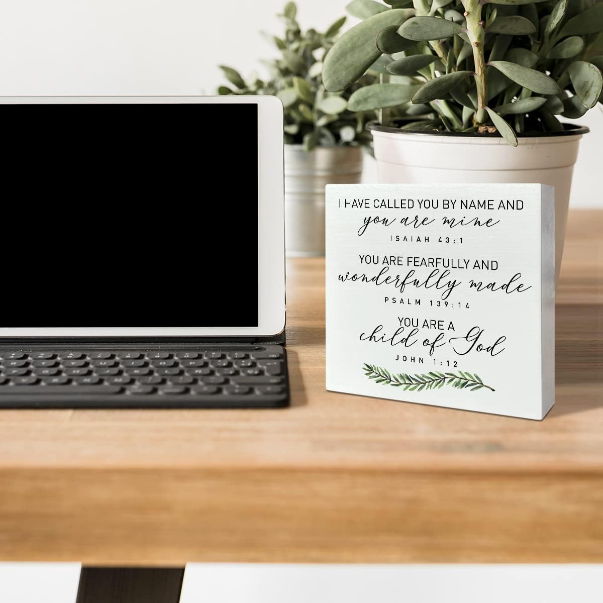 Decoración de letrero de caja de madera para escritorio de guardería, decoración de escritura de guardería con texto en inglés “Fearfully &