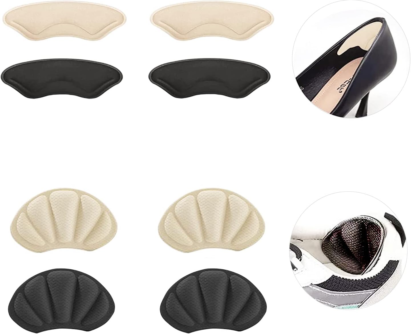 Almohadillas de talón para mujer, Varios colores