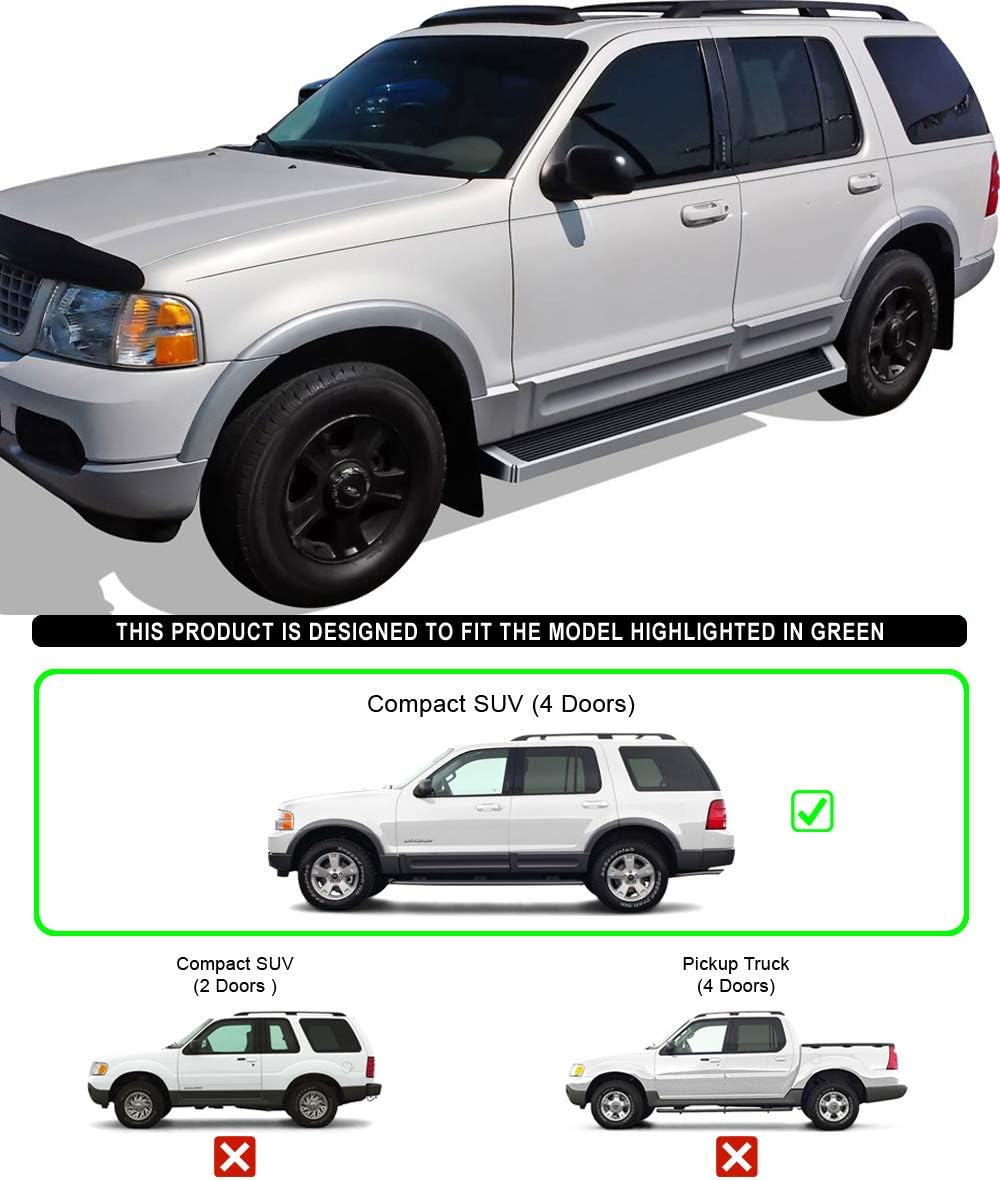 APS Estribos estilo compatible con Ford Explorer Mercury Mountaineer 2002-2005 4 puertas (excluye el modelo deportivo) (barras laterales de los