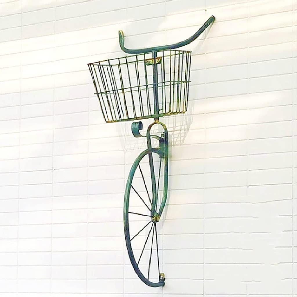 ROBMET Soporte retro para plantas de bicicleta montado en la pared, estante de exhibición de macetas, decoración de pared, soporte de cesta de