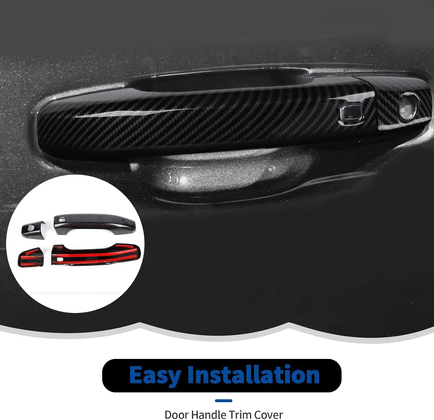 RT-TCZ Cubierta de fibra de carbono para manija de puerta, accesorios exteriores para Chevrolet SilveradoGMC Sierra 2019-2023, para Chevrolet Tahoe