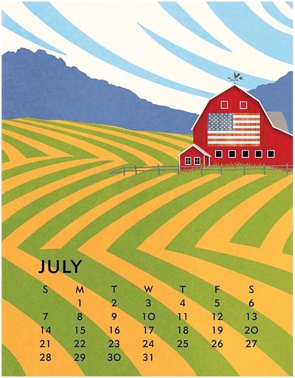 Linnea Design Calendario de póster 2024, 11 x 14 pulgadas, ilustraciones de Johanna Riley