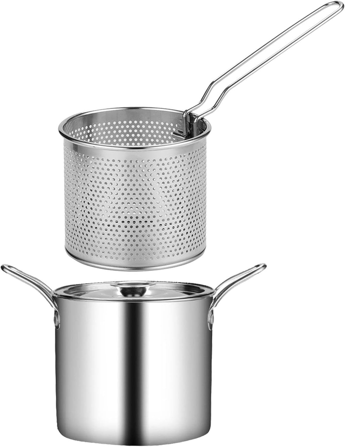 Olla multiusos para freidora, sartén de cocina con cesta coladora, olla japonesa de tempura para cocina, hogar, fiesta